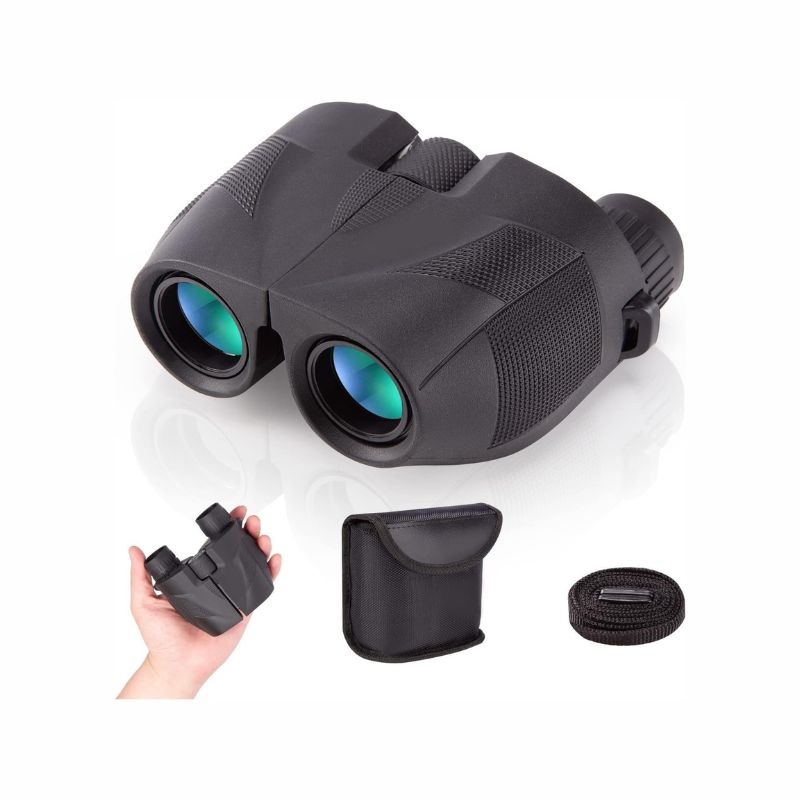 10 x 25, Compact Binoculars for Adults with FMC Lens, Foldable Binoculars, Small, Field Picker, Ideal for Outdoor Sports Games, Bird Watching, Travel, Hunting, Concerts